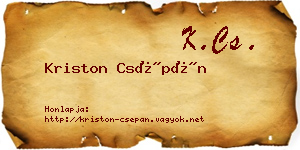 Kriston Csépán névjegykártya